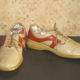 Туфли-кроссовки советских времен из мягкой натуральной мягкой кожи, размер 38 ( маркировка 39)