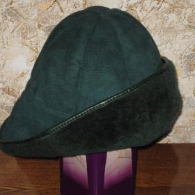 Зимняя шапка из натуральной замши на натуральном меху, размер 57