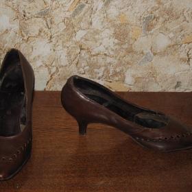 Винтажные туфли коричневого цвета,  из натуральной кожи, размер 38