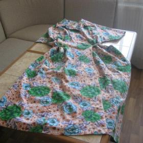 Винтажный х/б платье-халат ( сатин).  Размер 46