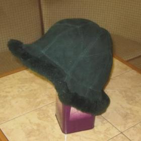 Зимняя шапка из натуральной замши на натуральном меху, размер 57 