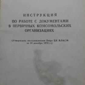 Инструкция по работе с документами в первичных комсомольских организациях 1977 год