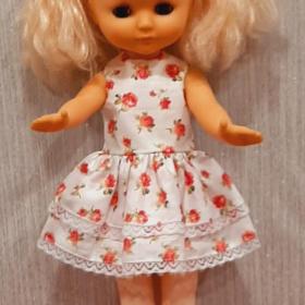 Платье и ажурные чулочки На куклу 32-35 см. Новое