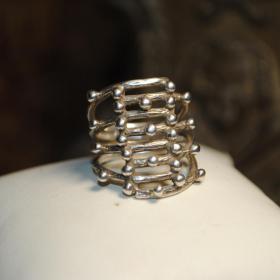 крупное стильное кольцо серебро 925 кокошник  