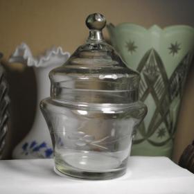 винтажная бонбоньерка вазочка сахарница тонкое стекло  