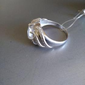 Серебряное кольцо с горным хрусталём.  925 пр.  Этикетка.