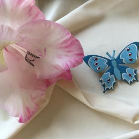 Брошь - бабочка Blue Pansy 