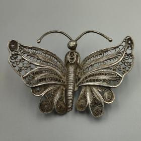Брошь" Бабочка", Европа, винтаж. Серебро 925 пр.,филигрань.    