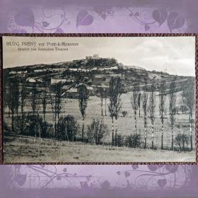 Антикварная открытка "Замок Прени перед Понт-а-Муссон". Франция
