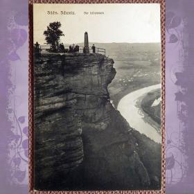 Антикварная открытка "Саксонская Швейцария. Гора Лилиенштейн". Германия