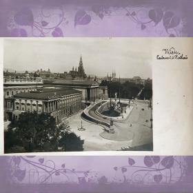 Антикварная открытка "Вена. Здание Парламента. Парк Ратхаус". Австрия