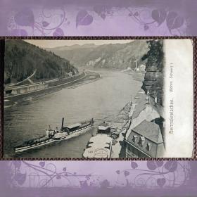 Антикварная открытка "Хрженско". Чешская Швейцария