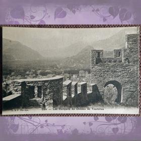 Антикварная открытка "Сьон. Крепостные стены замка Турбийон". Швейцария