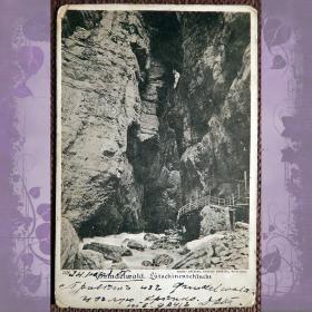 Антикварная открытка "Гриндельвальд. Горные ущелья". Швейцария