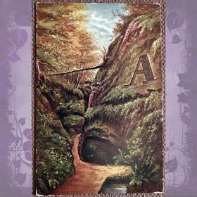 Антикварная открытка "Вход в ущелье Дракона. Эйзенах". Германия