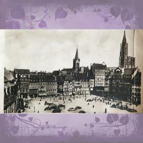 Открытка "Страсбург. Площадь Карла Рооса. Ныне площадь Клебера" 1940-е годы. Немецкая оккупация. Франция
