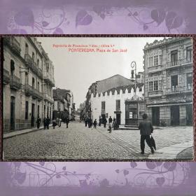 Антикварная открытка "Понтеведра. Площадь Сан-Хосе". Испания