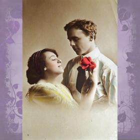 Антикварная открытка "Любование"