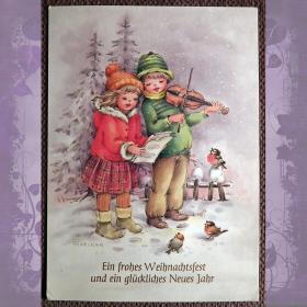 Открытка "Счастливого Рождества и Нового года". Германия 