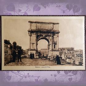 Антикварная открытка "Рим. Триумфальная арка Тито". Италия