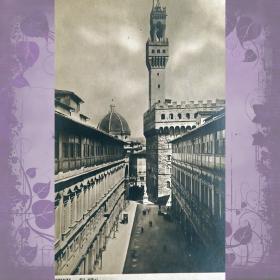 Антикварная открытка "Флоренция. Галерея Уффици". Италия