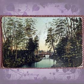 Антикварная открытка "Ручей между озерами". Финляндия