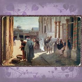 Антикварная открытка "Оран. Вход во дворце бея". Алжир
