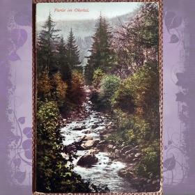Антикварная открытка "Долина реки Окер". Германия