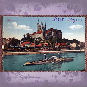 Антикварная открытка "Мейсен. Крепость Альбрехтсбург". Германия