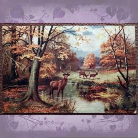 Антикварная открытка "Осень в лесу"