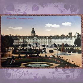 Антикварная открытка "Карлсруэ. Дворец Великого герцога". Германия