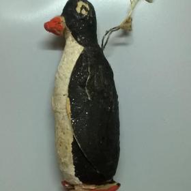 Ёлочная игрушка пингвин, вата, старина