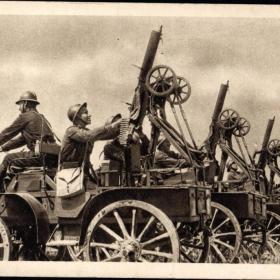 Открытка Красная армия Зенитные пулемёты на тачанках 1931 год