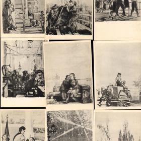 Открытка худ. Пахомов 1949 год 12 шт. одним лотом