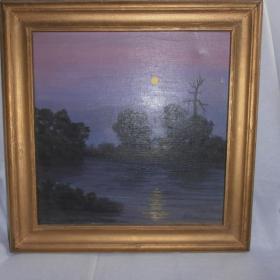 Картина В Губин , холст , масло . " Ночь , река " 