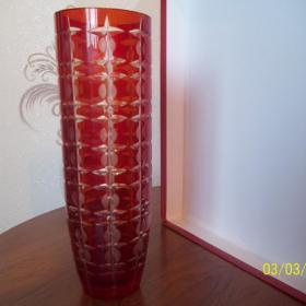 цветочная ваза, рубиновое стекло, СССР