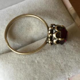 Кольцо серебро 875  с рубином , размер 16,5-17