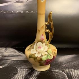 Винтажная фарфоровая вазочка Lefton Ручная роспись, золото.Япония