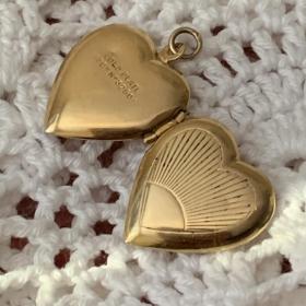  Позолоченный Медальон кулон локет Сердце Винтаж 