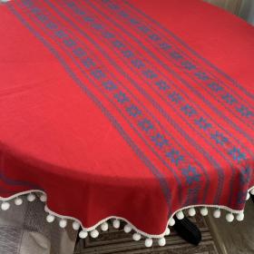 Шикарная круглая скатерть с помпонами Швеция Вышивка Винтаж, 140 см , не пользованная, плюс подарок