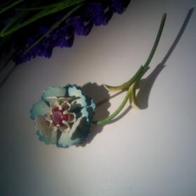 Брошь винтаж 1960-е Австрия эмаль.объемный цветок. Крупная