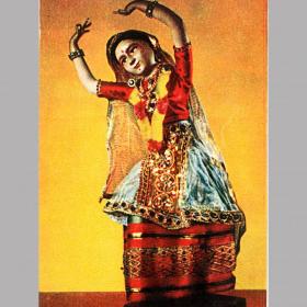 Открытка СССР. Танцовщица, манипури. Фото А. Клейменовой, 1968 год, чистая