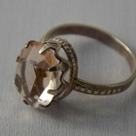 Серебряное кольцо 875 цвета цитрин винтаж
