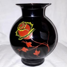 Старинная ваза. Стекло, роспись. Китайский стиль. Начало 20 века