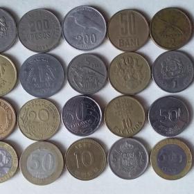Иностранные монеты 100 шт