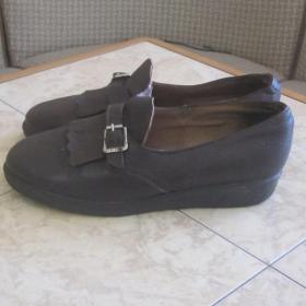   Винтажные туфли темно -коричневого цвета из натуральной кожи, размер 33