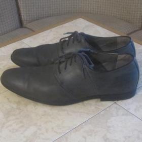   Мужские туфли темно-серого цвета из натуральной кожи,  размер 43. Состояние хорошее