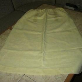 Винтажная   юбка 60-х годов из натурального льна с вышивкой, размер 44-46 