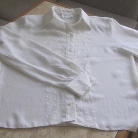 Белая блузка советских времен. Размер 46-48