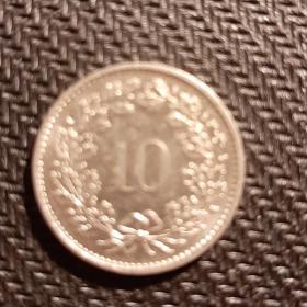 Монета 10 раппен  1973 год  Швейцария